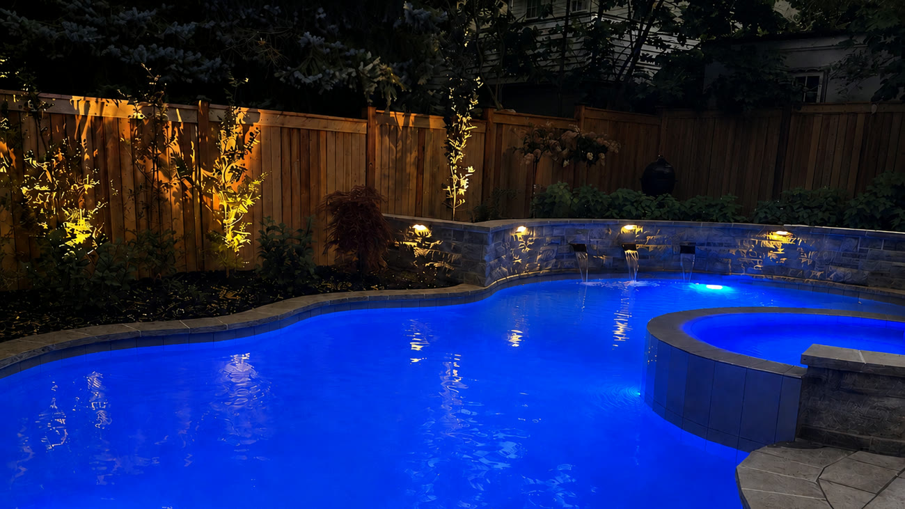Tiered natural stone water cascade